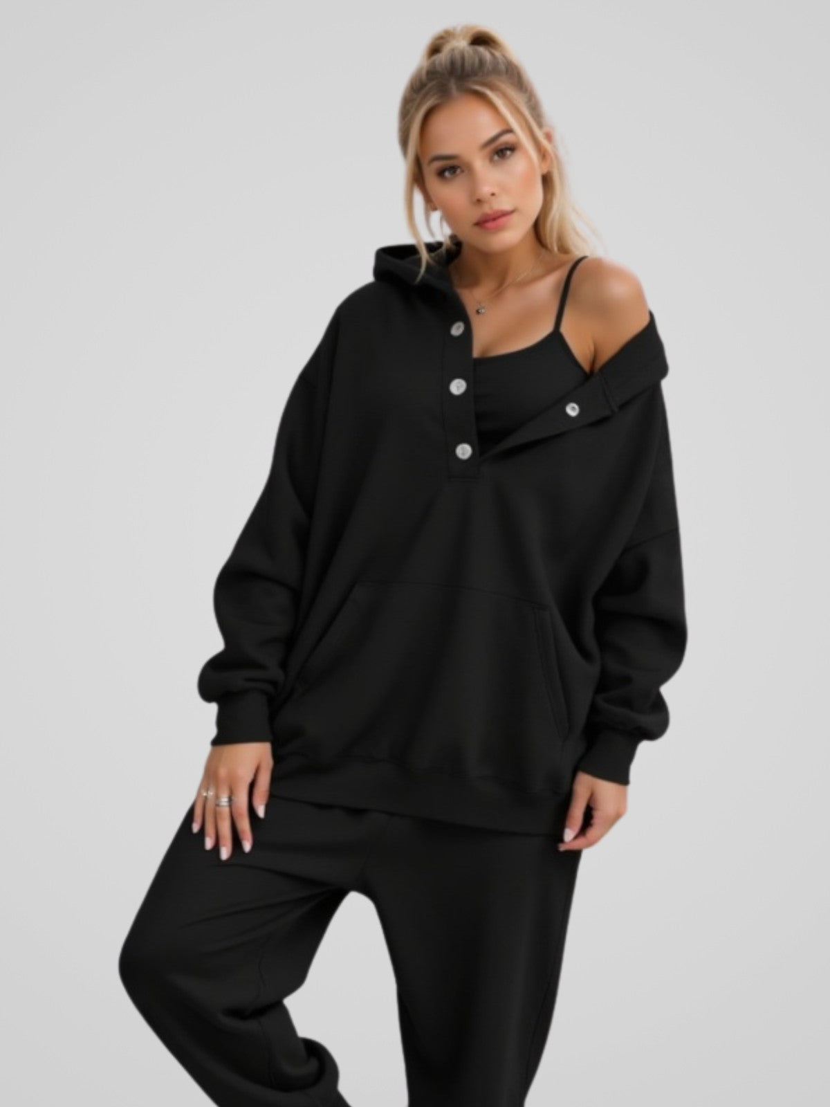 Delilah™ | Felpa con cappuccio oversize a scatto