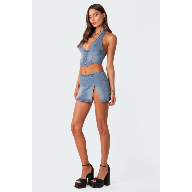 Rosita | Corsetto in Denim con Lacci