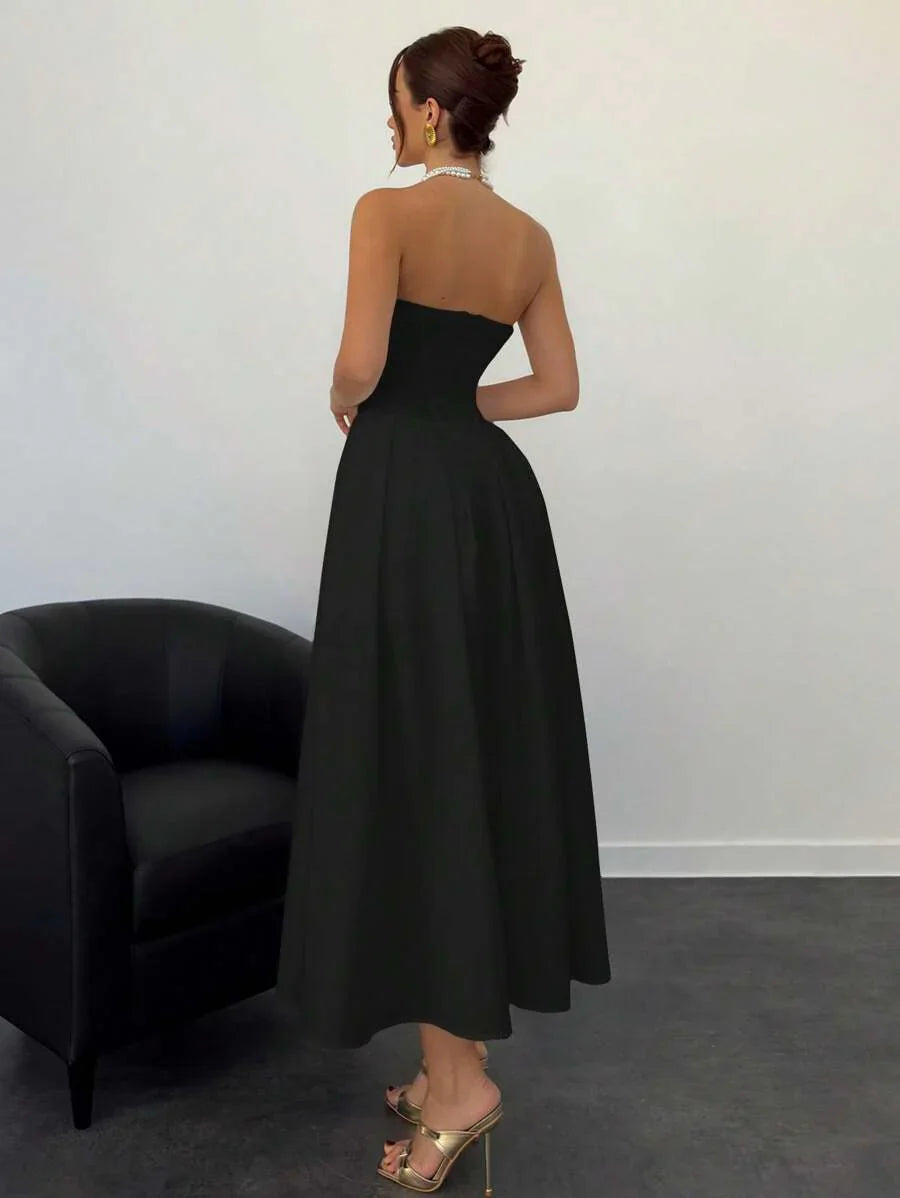 Verena | Abito Midi Elegante Senza Spalline