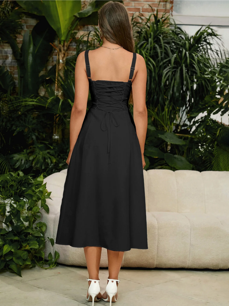 Giordana | Vestito Cami con Bustina Arricciata e Spacco