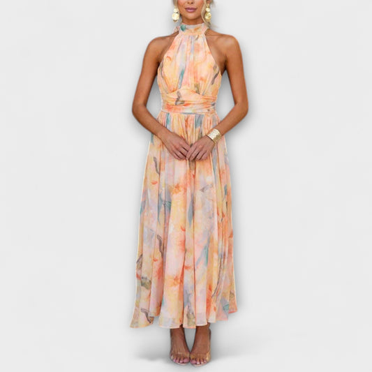 Ghayda | Vestito stampato con collo halter