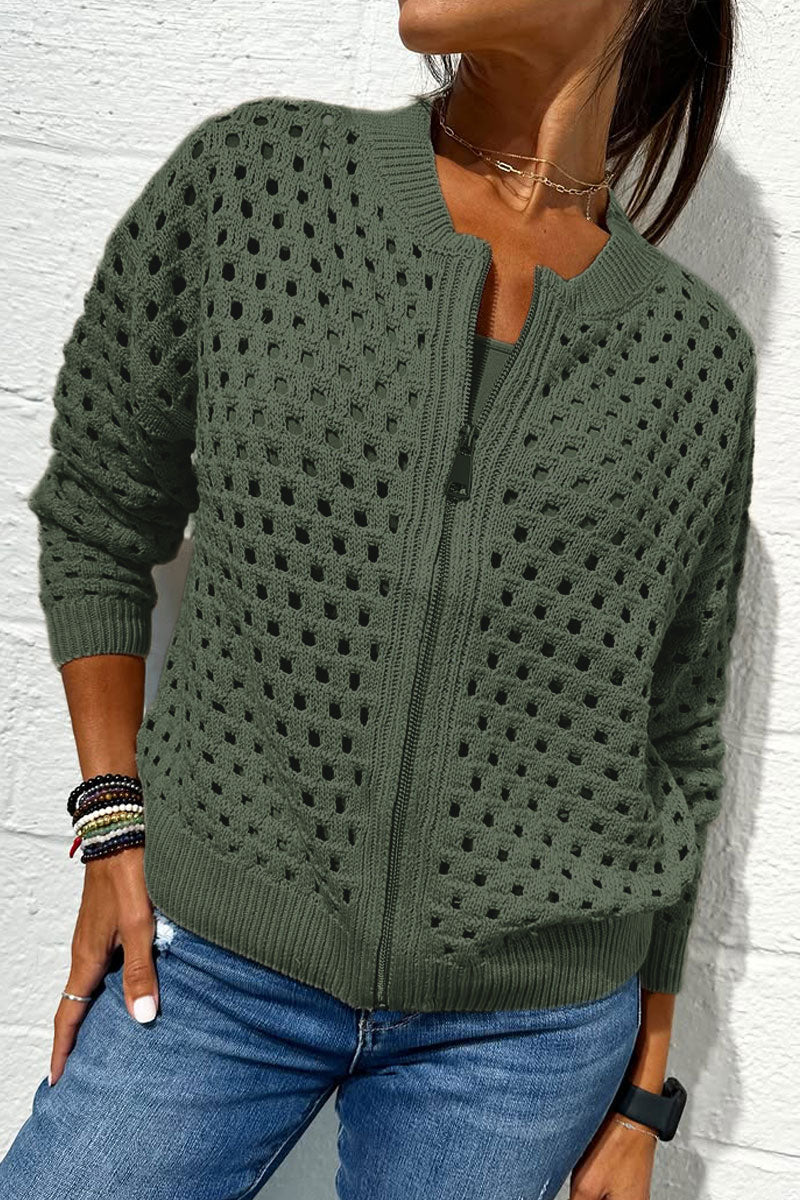 Amadea™ | Maglione Casual a Maglia Aperta con Zip