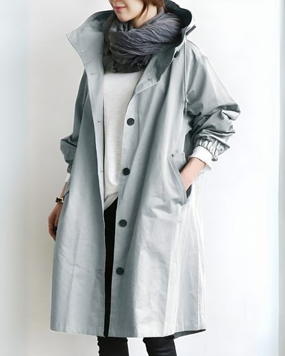 Women's Trench Coat with Single-Breasted and Hooded - view 5