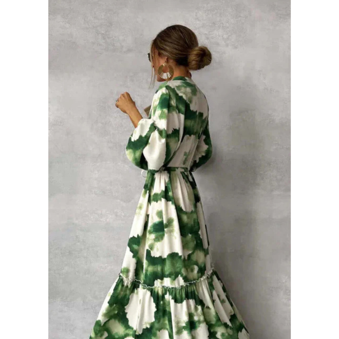Donga | Vestito lungo con scollo a v e maniche lunghe