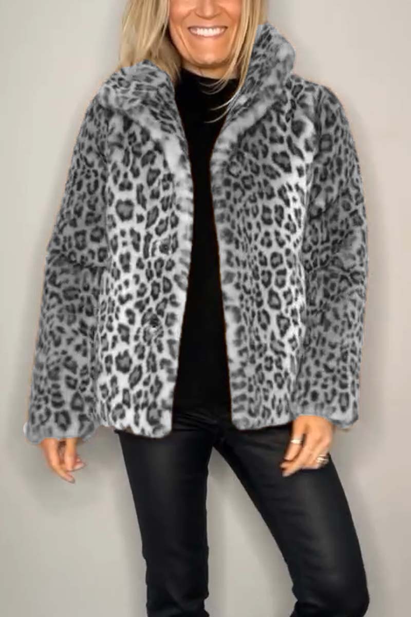 Aida™ | Cappotto corto in stampa leopardata