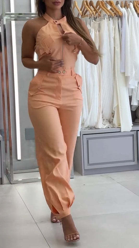 Natalia™ | Outfit alla moda con scollo rotondo e zip