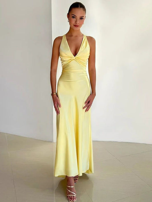 Killa | Vestito Lungo Elegante con Schiena Incrociata