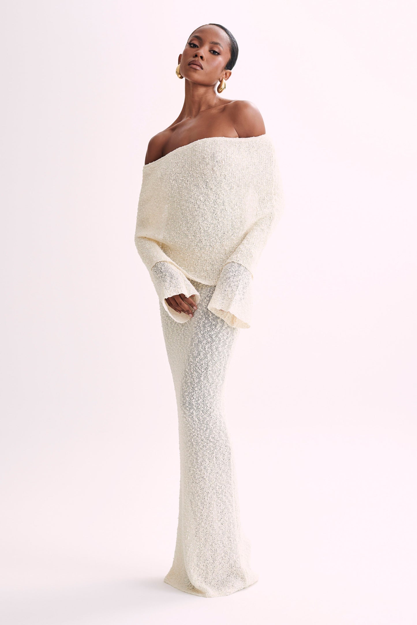 Maritza | Vestito lungo in bouclé