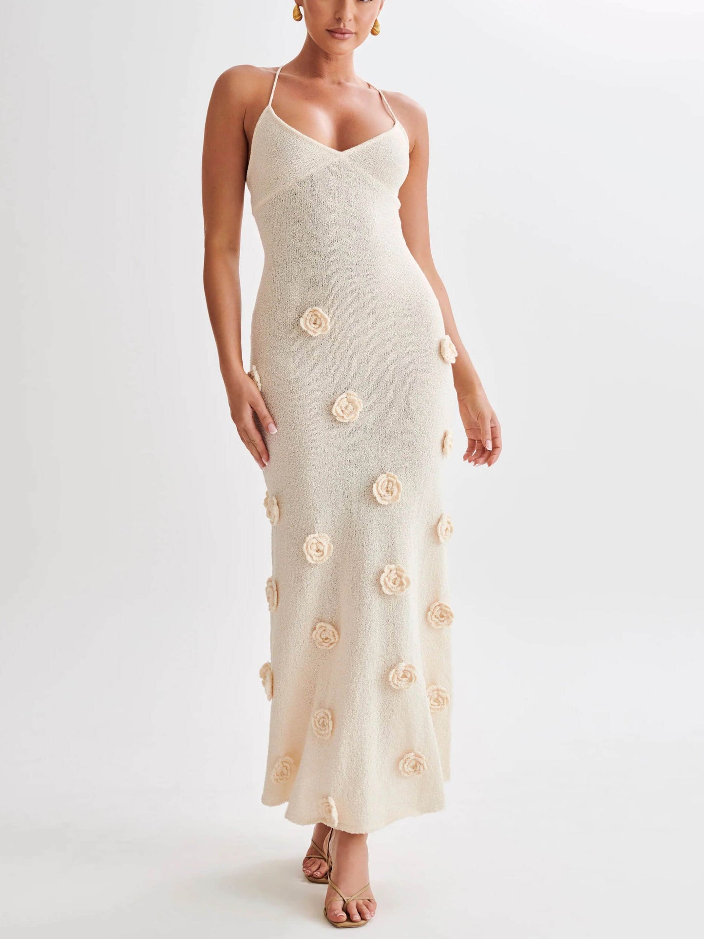 Zanya | Vestito Lungo con fiori in 3D