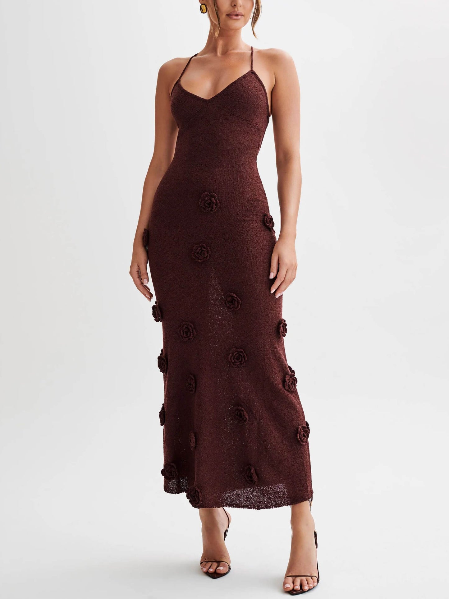 Zanya | Vestito Lungo con fiori in 3D