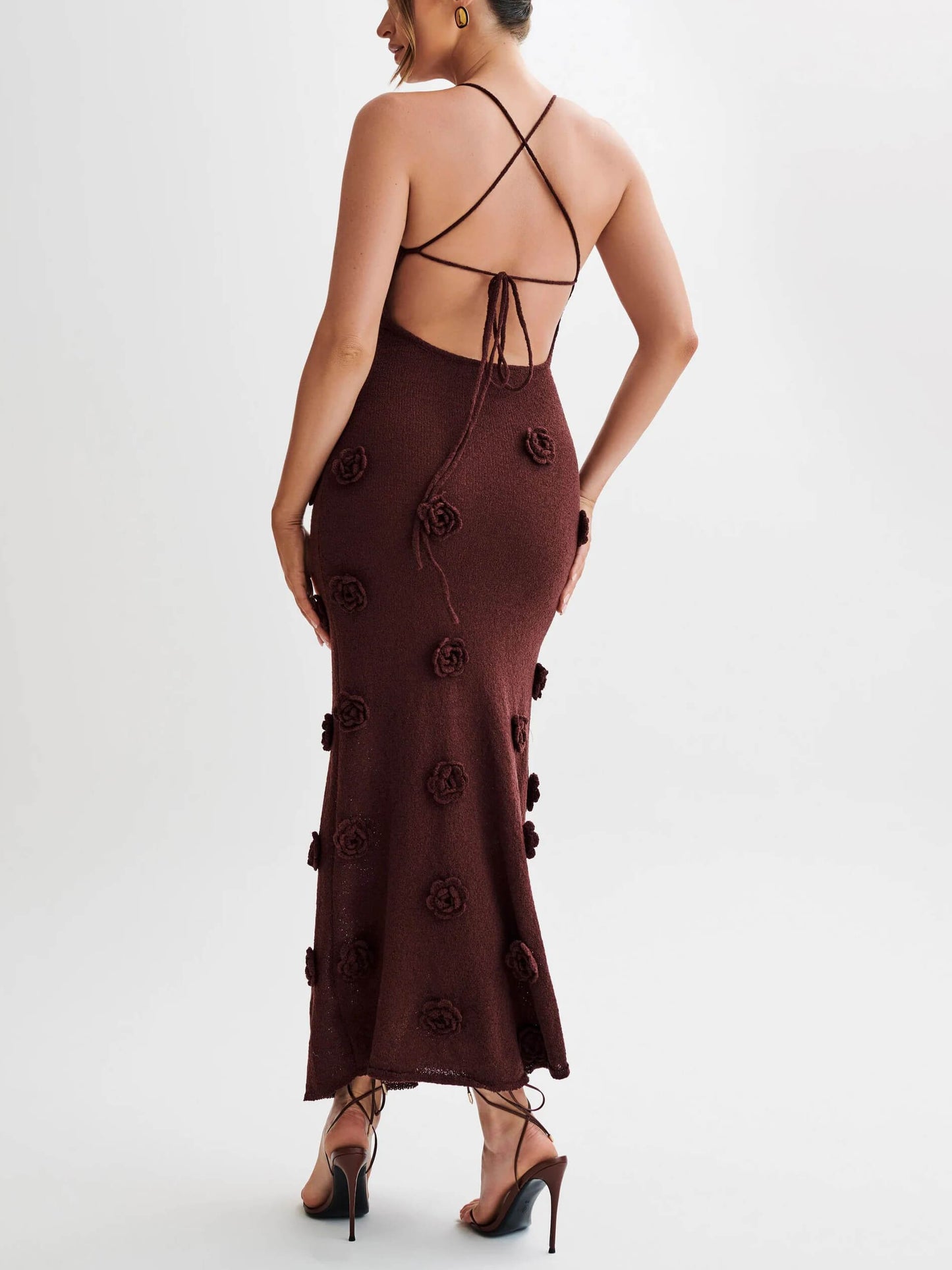 Zanya | Vestito Lungo con fiori in 3D