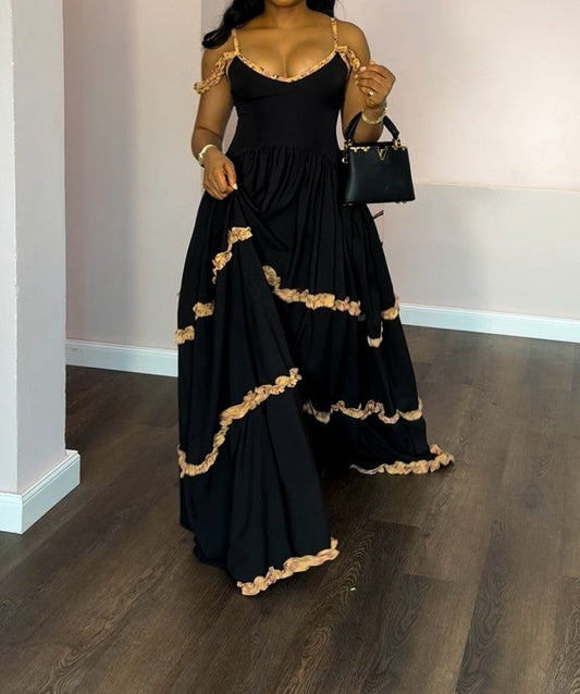 Meredit | Vestito Maxi con Cinghie in Crepe