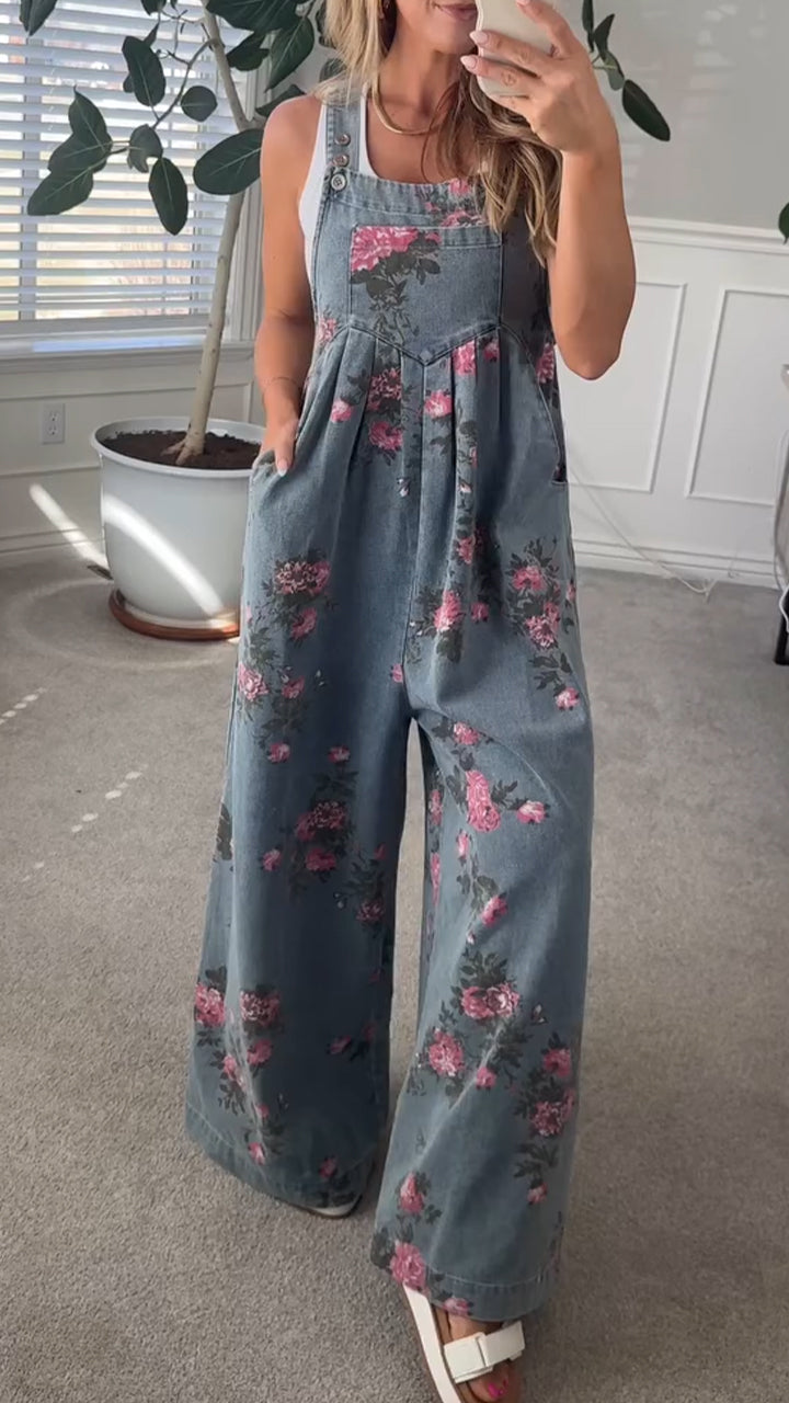 Candy | Salopette in jeans con pantaloni a zampa di elefante