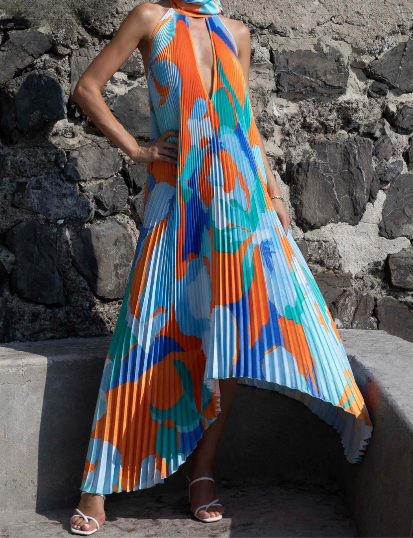 Sydney™ | Abito Maxi Plissettato