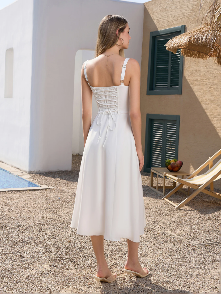 Giordana | Vestito Cami con Bustina Arricciata e Spacco