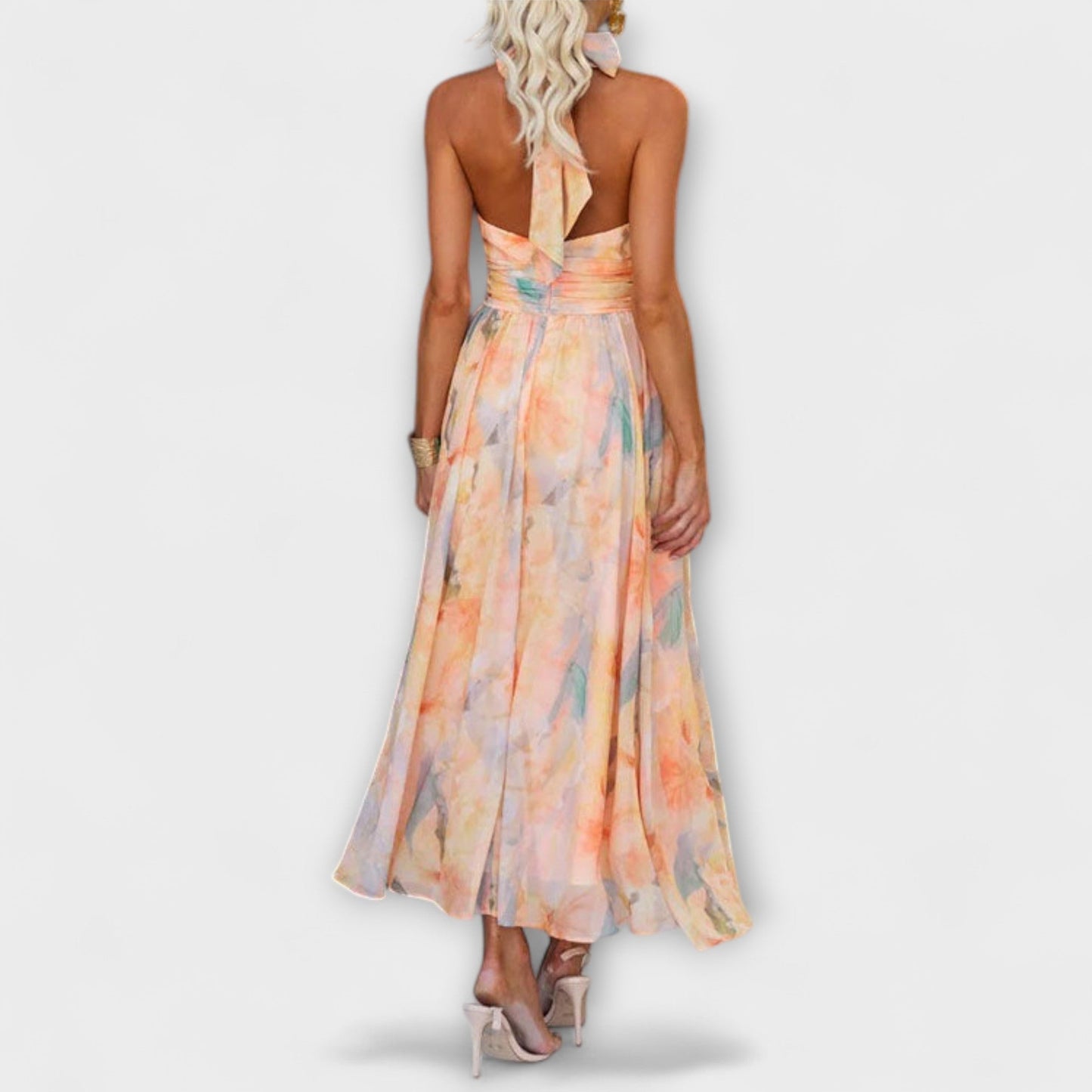 Ghayda | Vestito stampato con collo halter