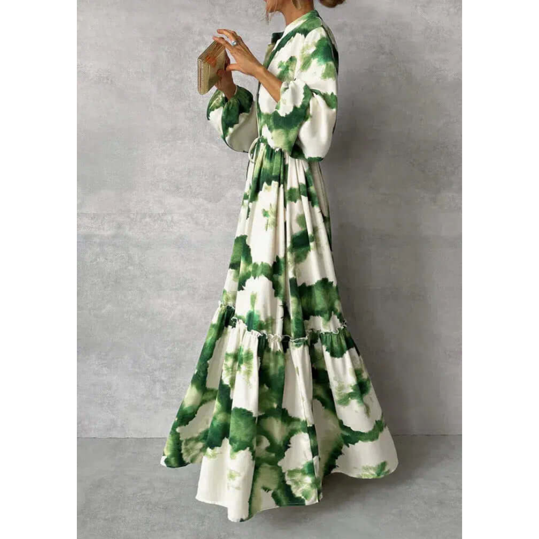 Donga | Vestito lungo con scollo a v e maniche lunghe