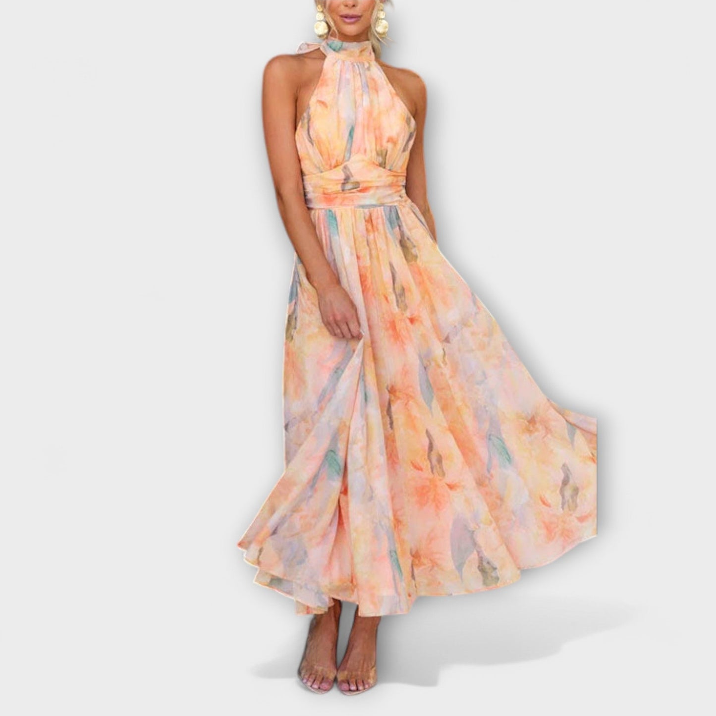 Ghayda | Vestito stampato con collo halter