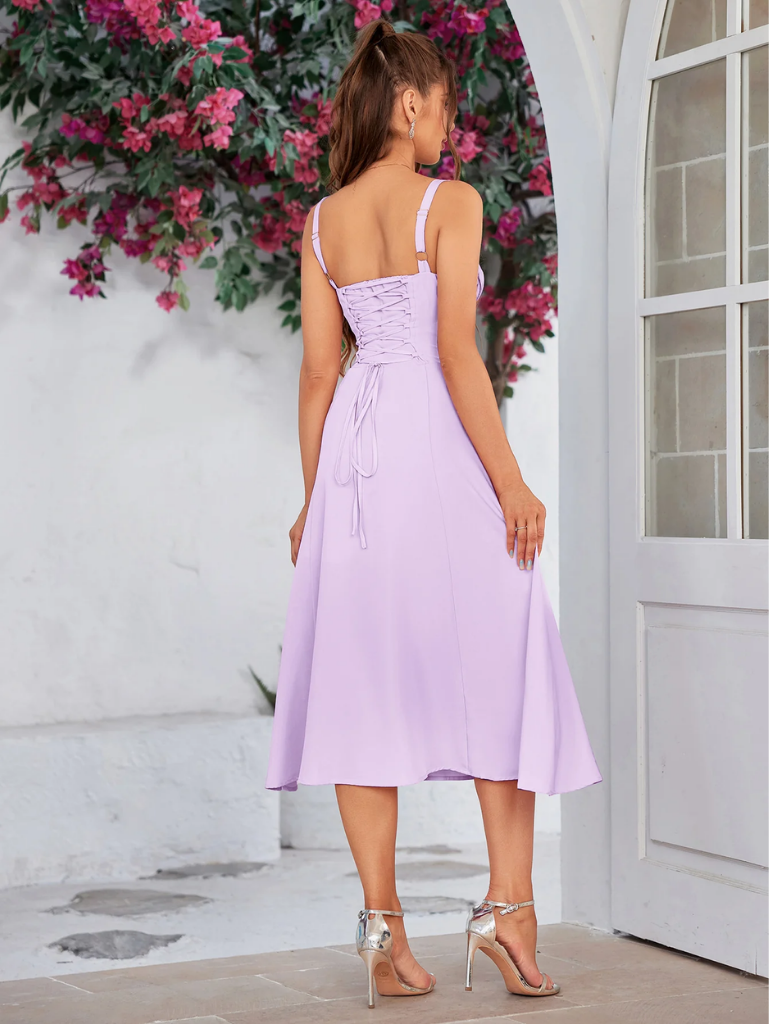 Giordana | Vestito Cami con Bustina Arricciata e Spacco