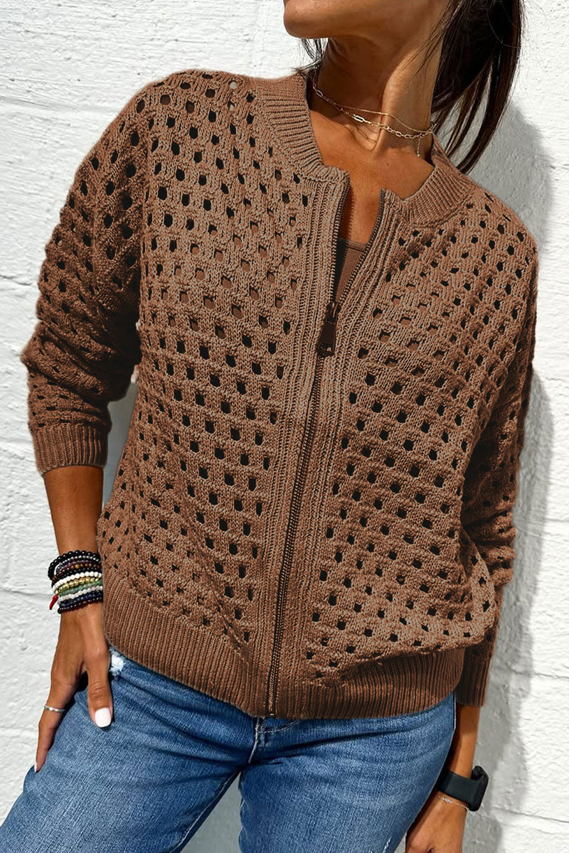 Amadea™ | Maglione Casual a Maglia Aperta con Zip
