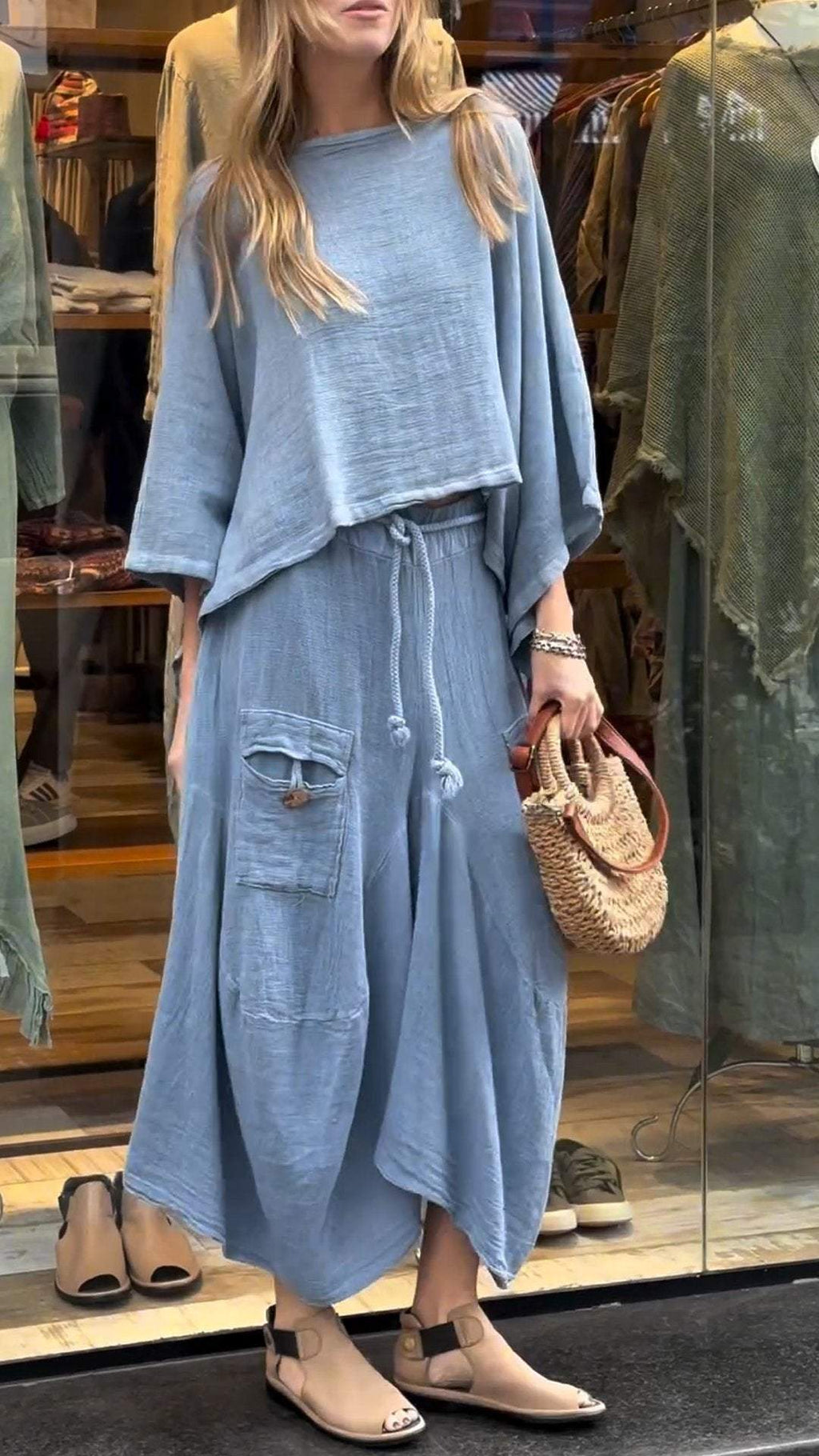 Livia | Set in Lino e Cotone a Due Pezzi