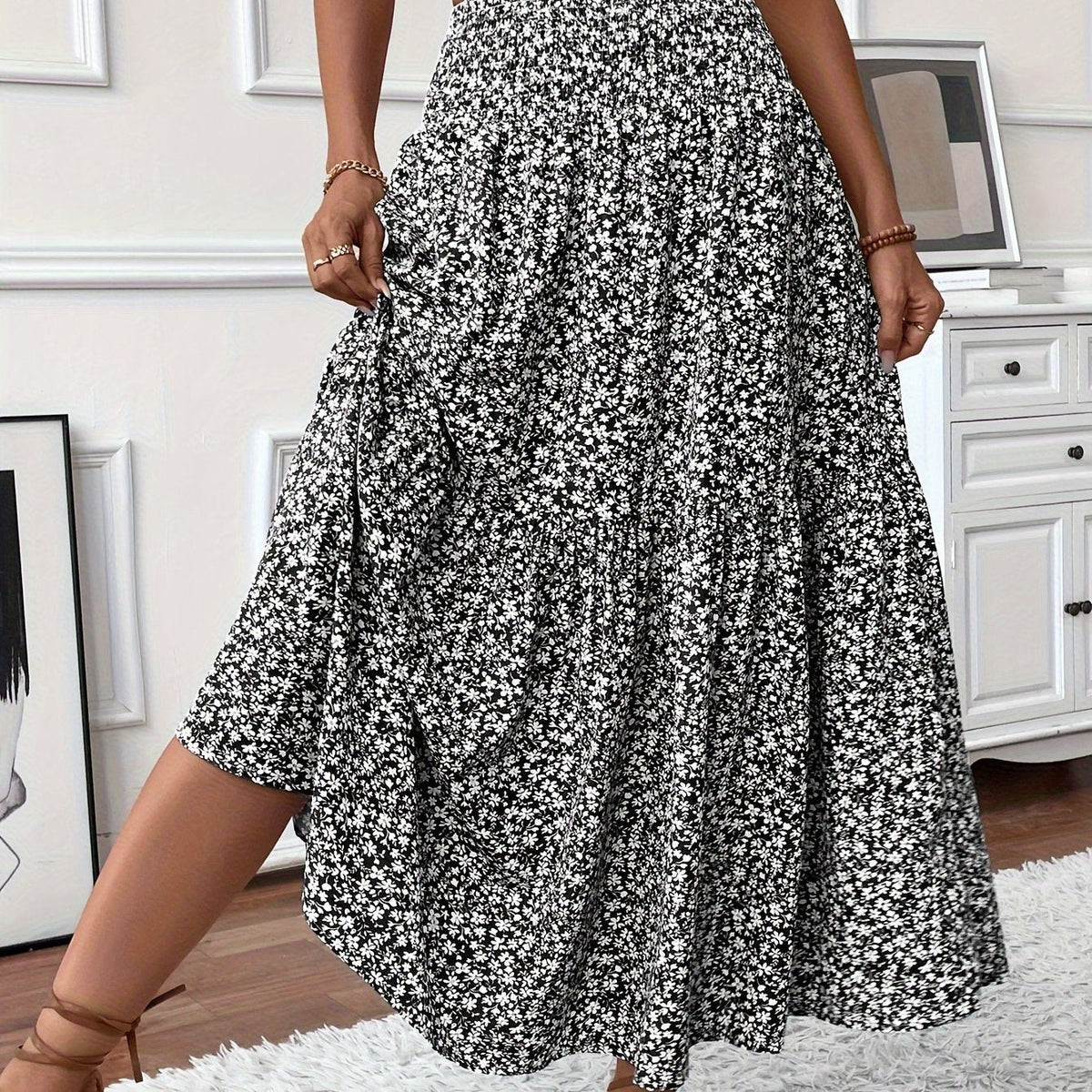 Florimne | Women's Floral Print Midi Skirt — image 3