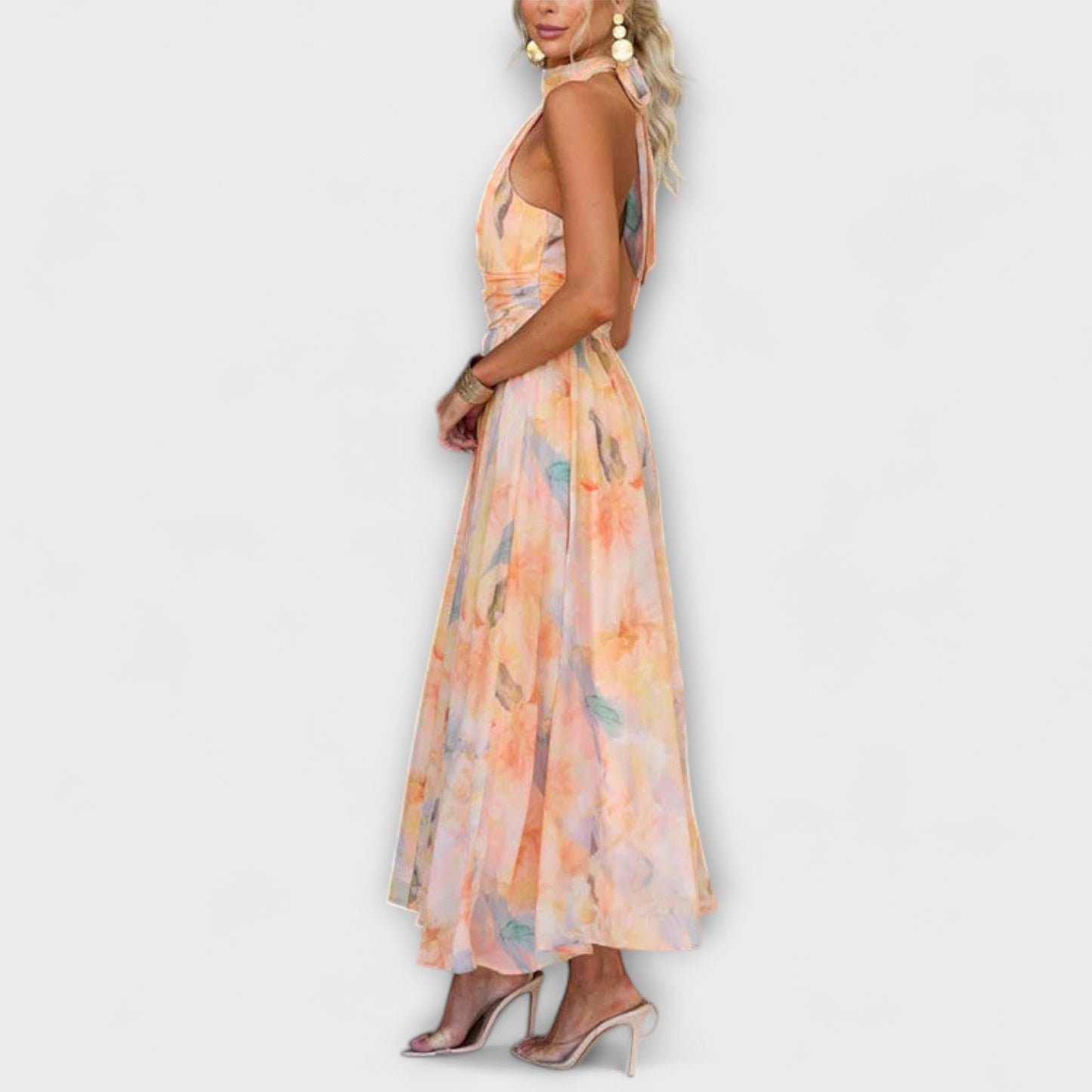 Ghayda | Vestito stampato con collo halter