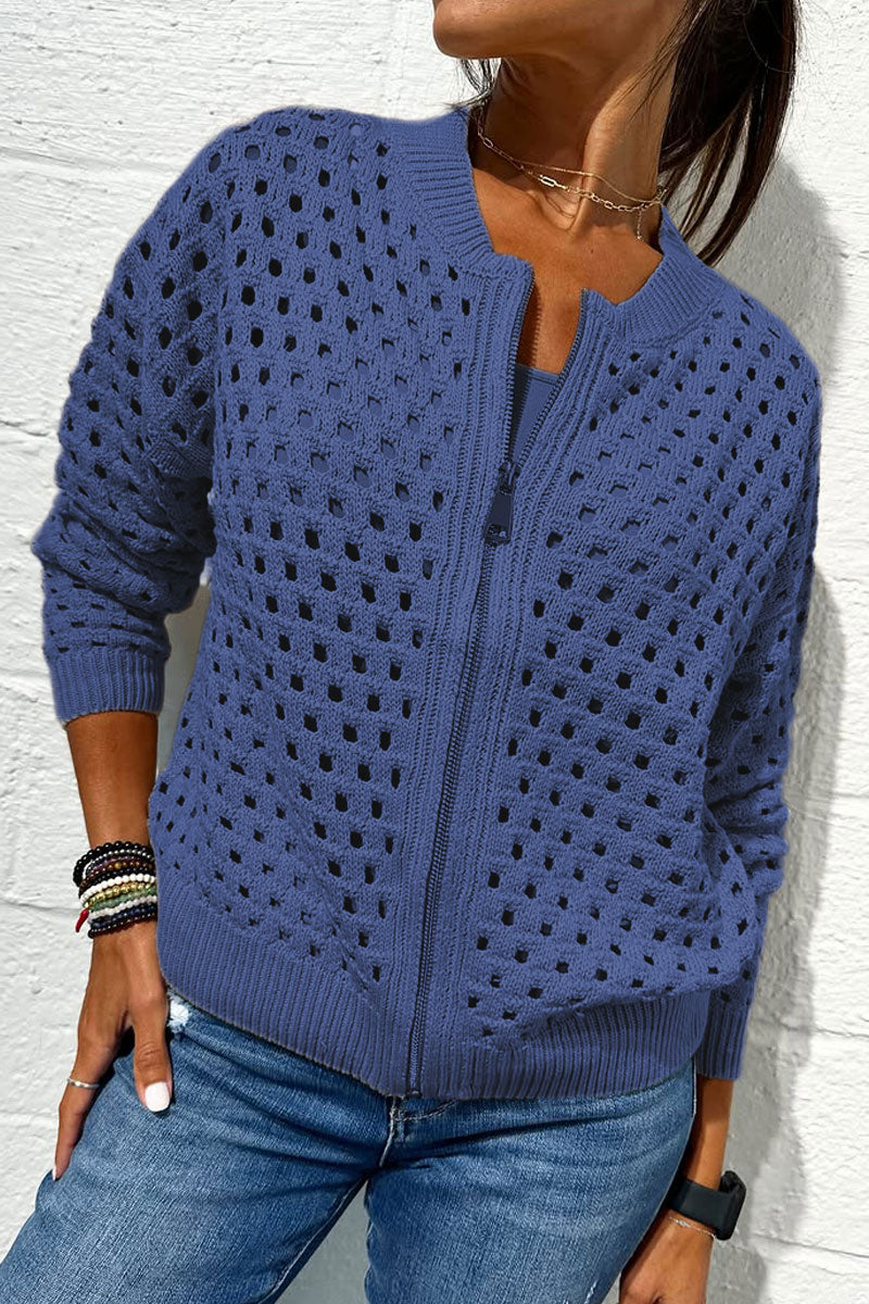 Amadea™ | Maglione Casual a Maglia Aperta con Zip