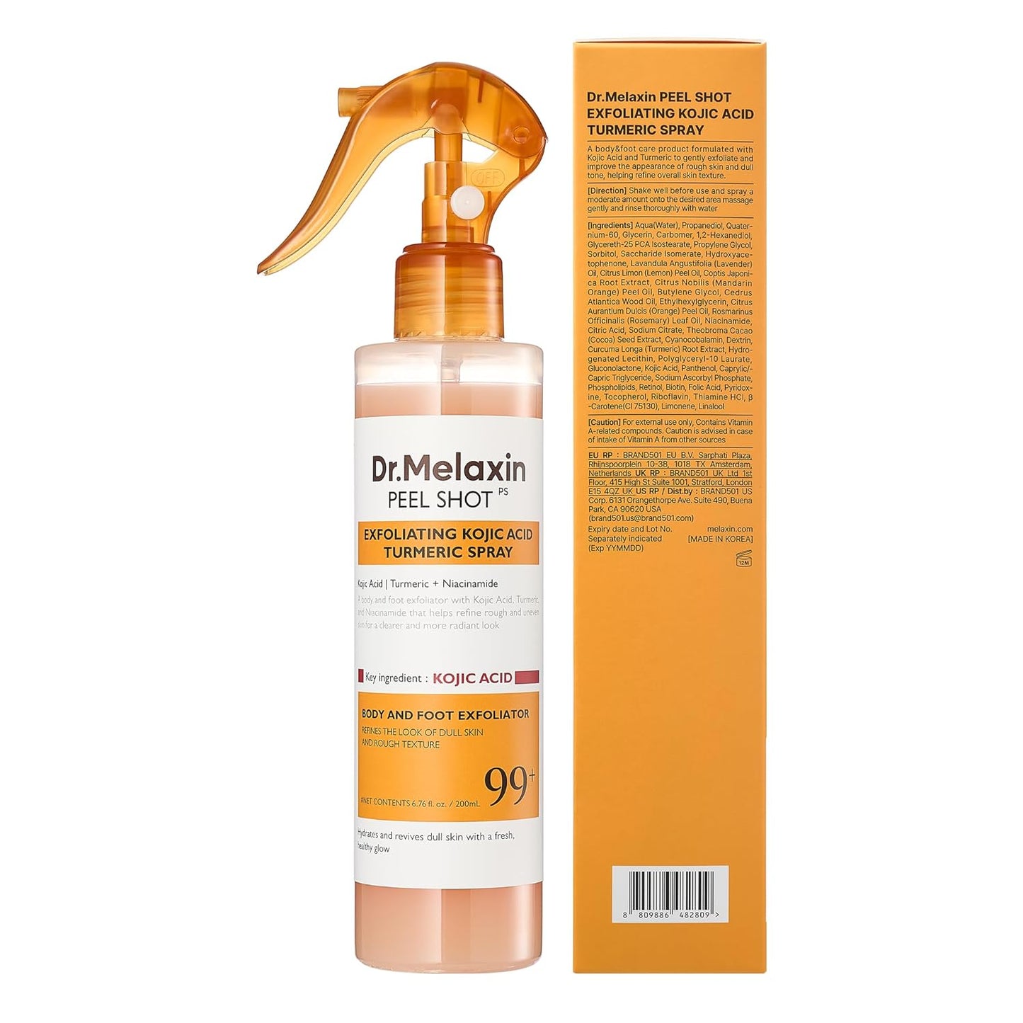 Dr.Melaxin Peel Shot Spray Esfoliante Con Acido Cogico E Curcuma