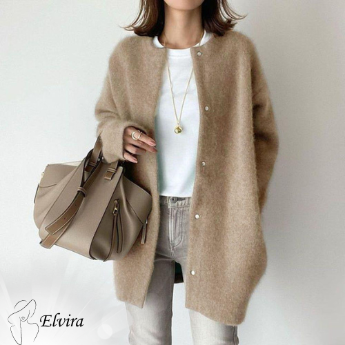 Elvira™ | Cardigan chic a maniche lunghe con bottoni