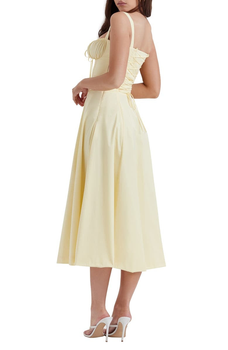 Fleur | Abito a Bustier Floreale con Vita Midriff