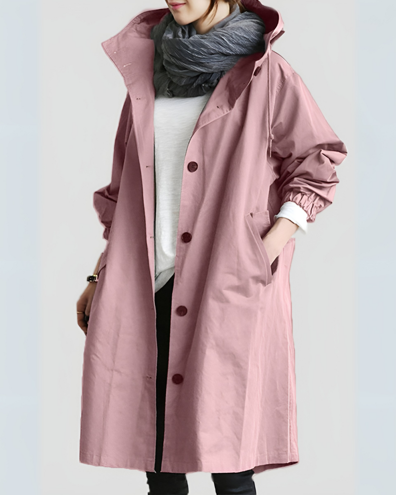 Women's Trench Coat with Single-Breasted and Hooded - view 7