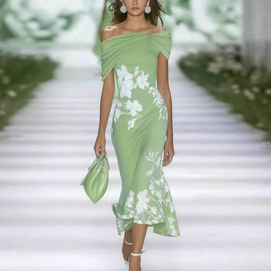 Azane | Vestito Midi con dettagli di fiori stampati