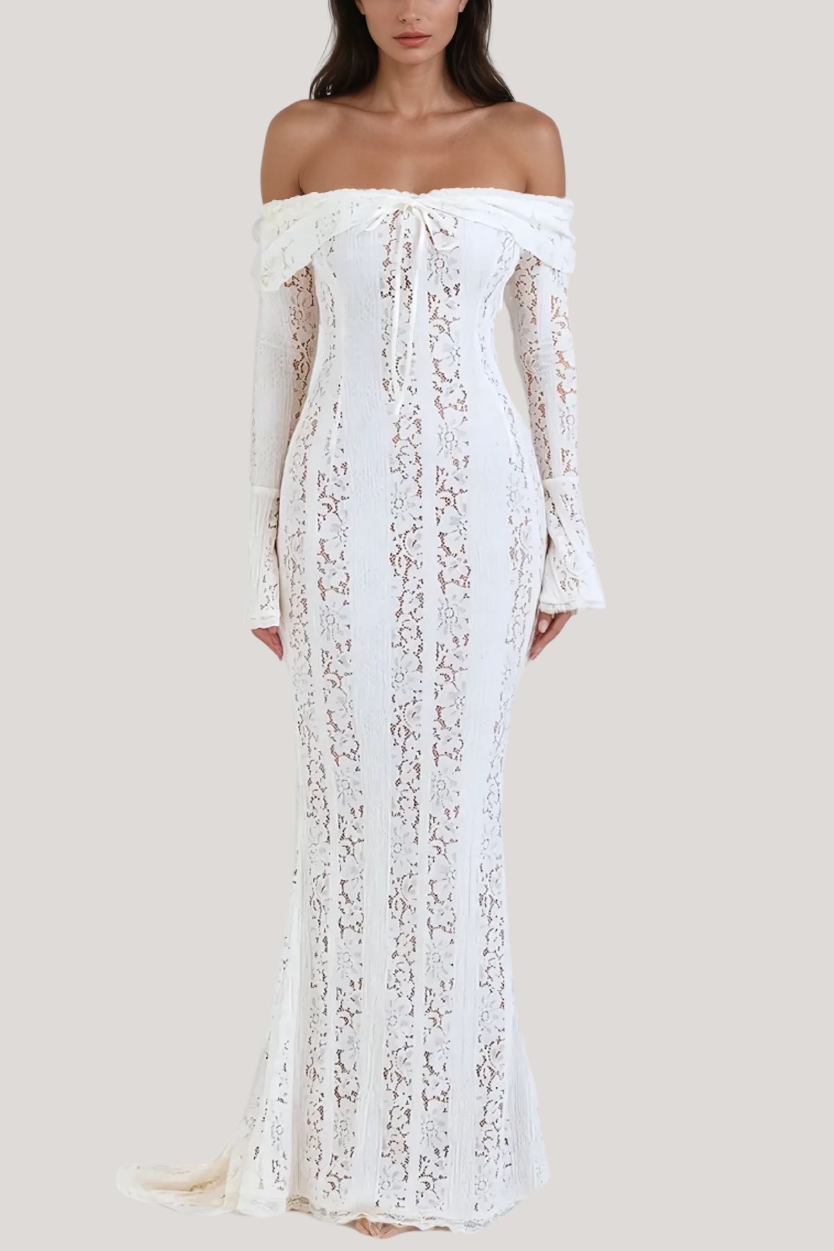 Noriel | Vestito Lungo in Pizzo con Spalle Scoperte
