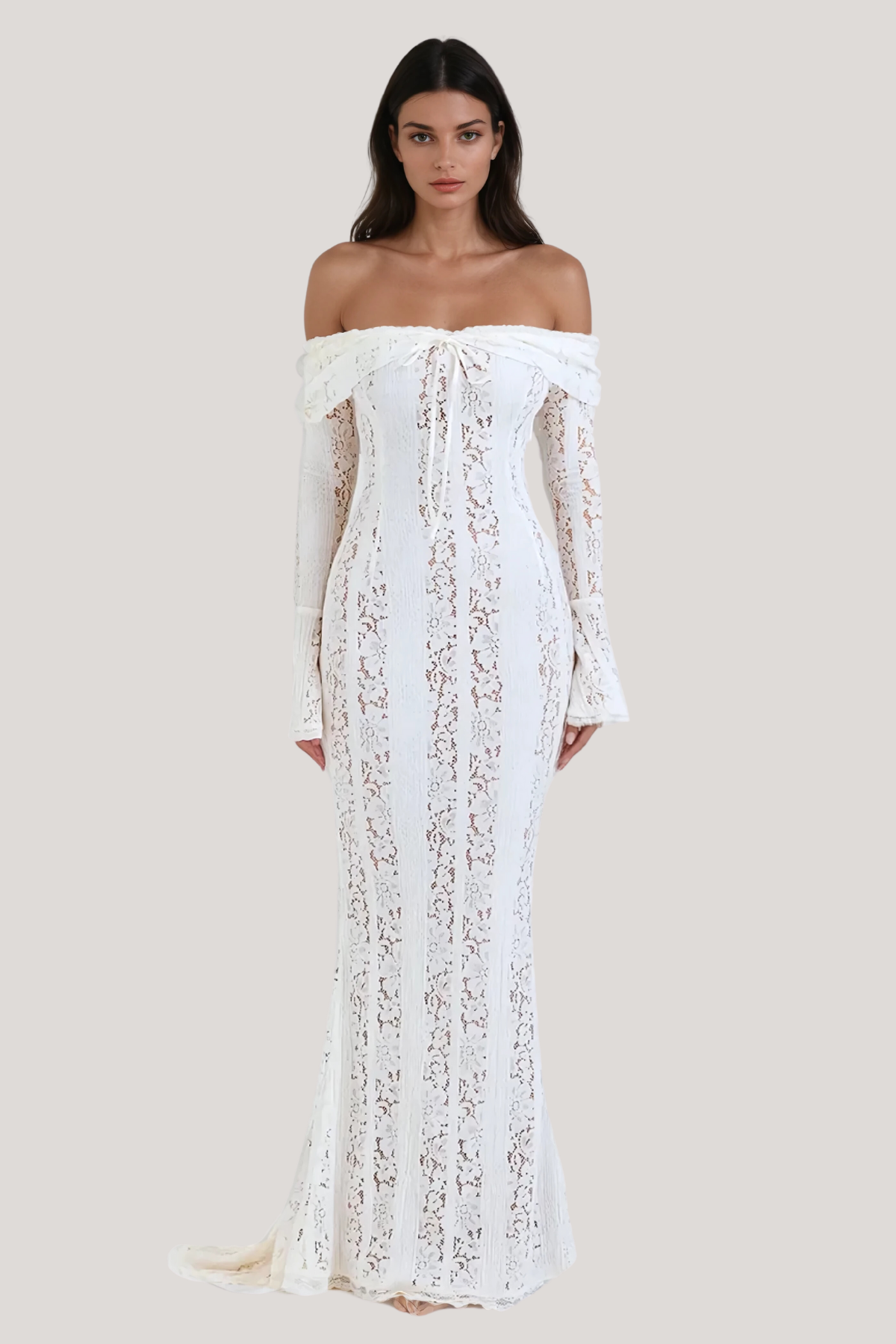 Noriel | Vestito Lungo in Pizzo con Spalle Scoperte