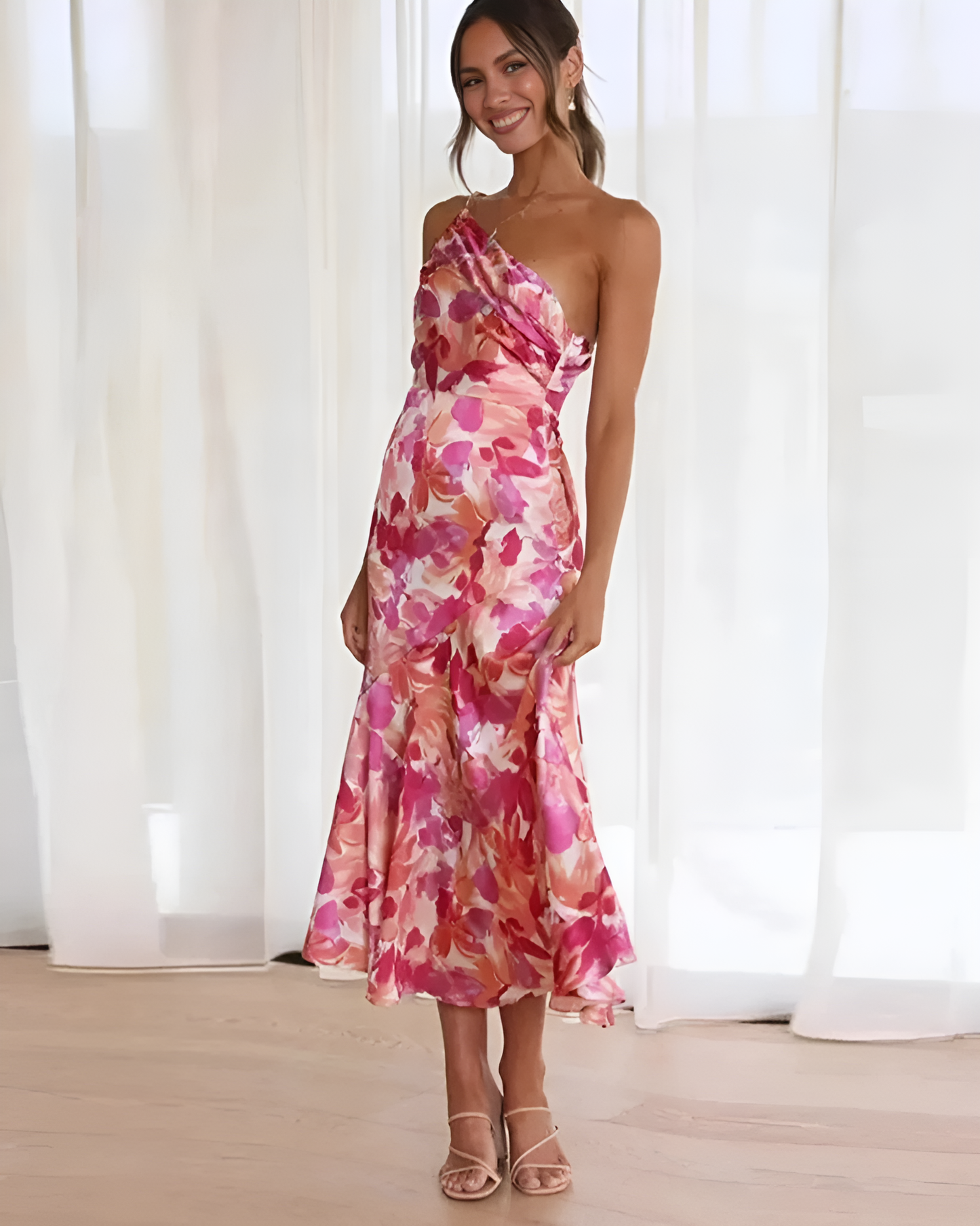 Ashley | Vestito Midi a Spalla Scoperta