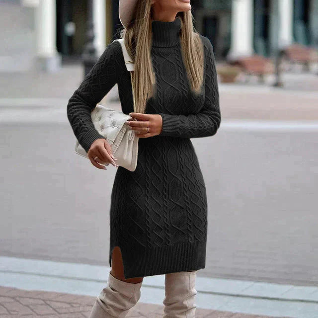 Fiona™ | Abito Tricot con Collo Alto