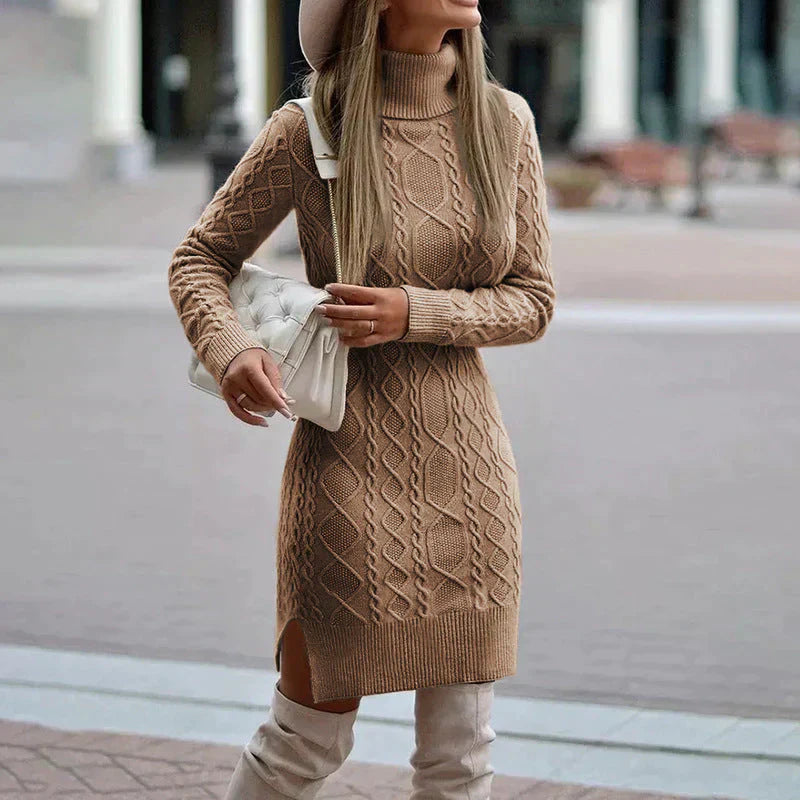 Fiona™ | Abito Tricot con Collo Alto