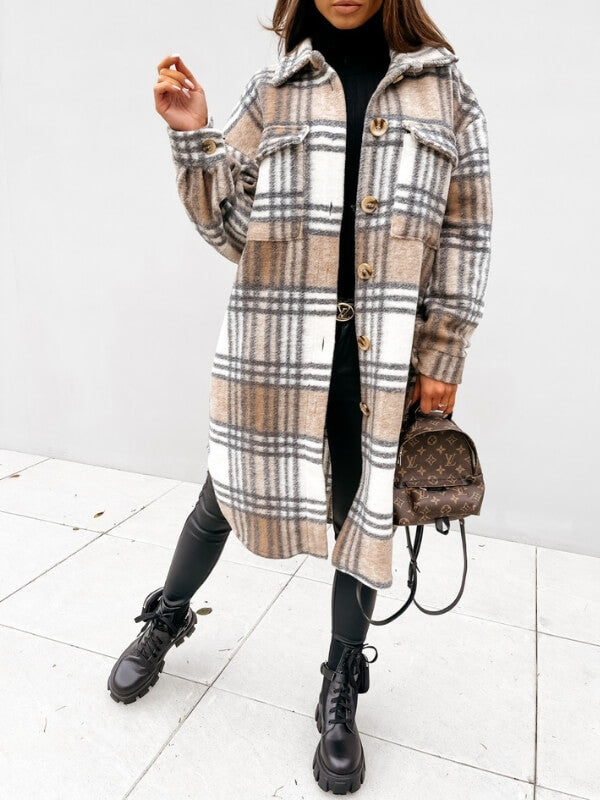 Cinzia™ | Cappotto largo a quadri per donna
