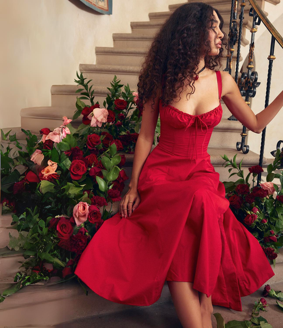 Milk | Abito Midi Elegante da Festa con Spalline