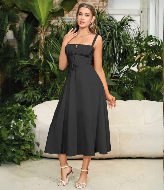 Milk | Abito Midi Elegante da Festa con Spalline
