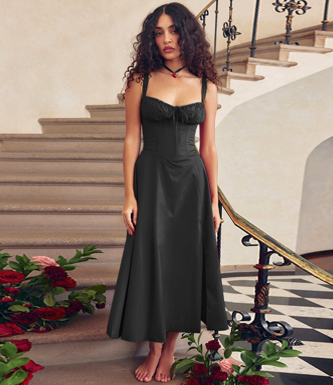 Milk | Abito Midi Elegante da Festa con Spalline