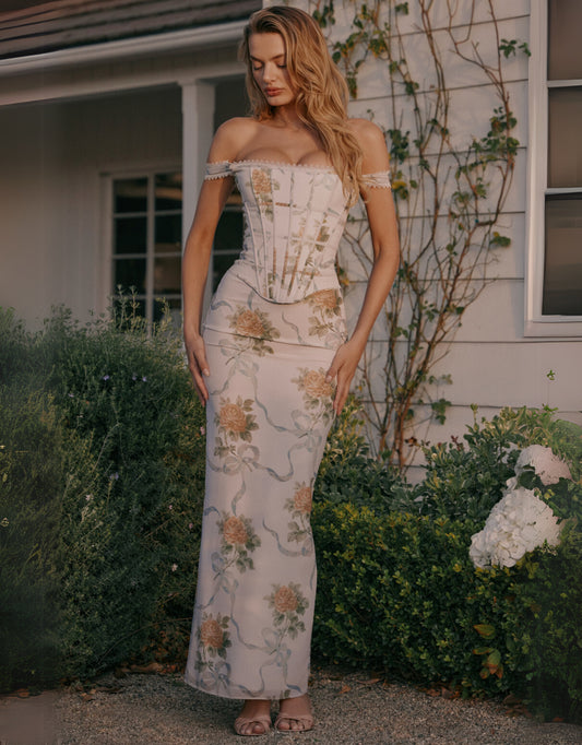 Floriane | Vestito lungo con Corsetto