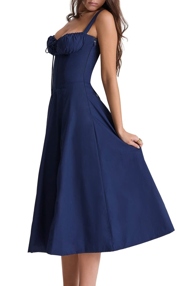 Fleur | Abito a Bustier Floreale con Vita Midriff