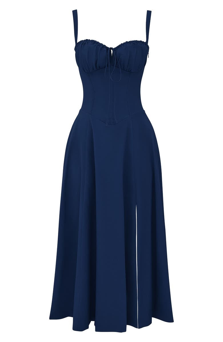 Fleur | Abito a Bustier Floreale con Vita Midriff