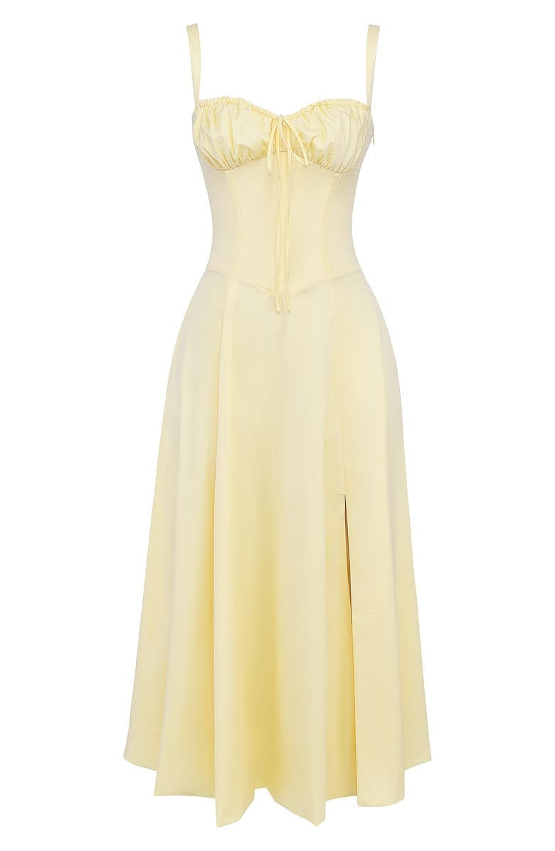 Fleur | Abito a Bustier Floreale con Vita Midriff
