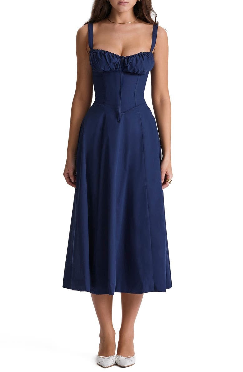Fleur | Abito a Bustier Floreale con Vita Midriff