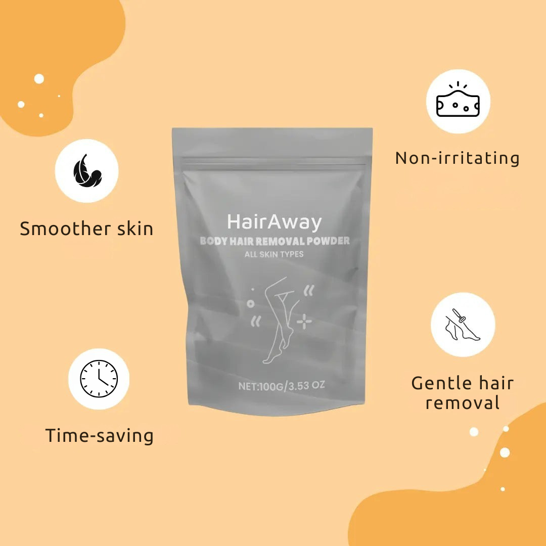 HairAway | Polvere per la Rimozione dei Capelli per una Pelle del Corpo Liscia