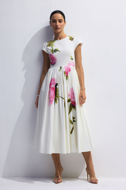 Winona | Vestito Midi a Maniche Corte