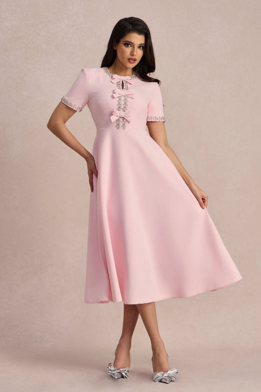 Waverly | Vestito Midi con Decorazioni di Fiocchi